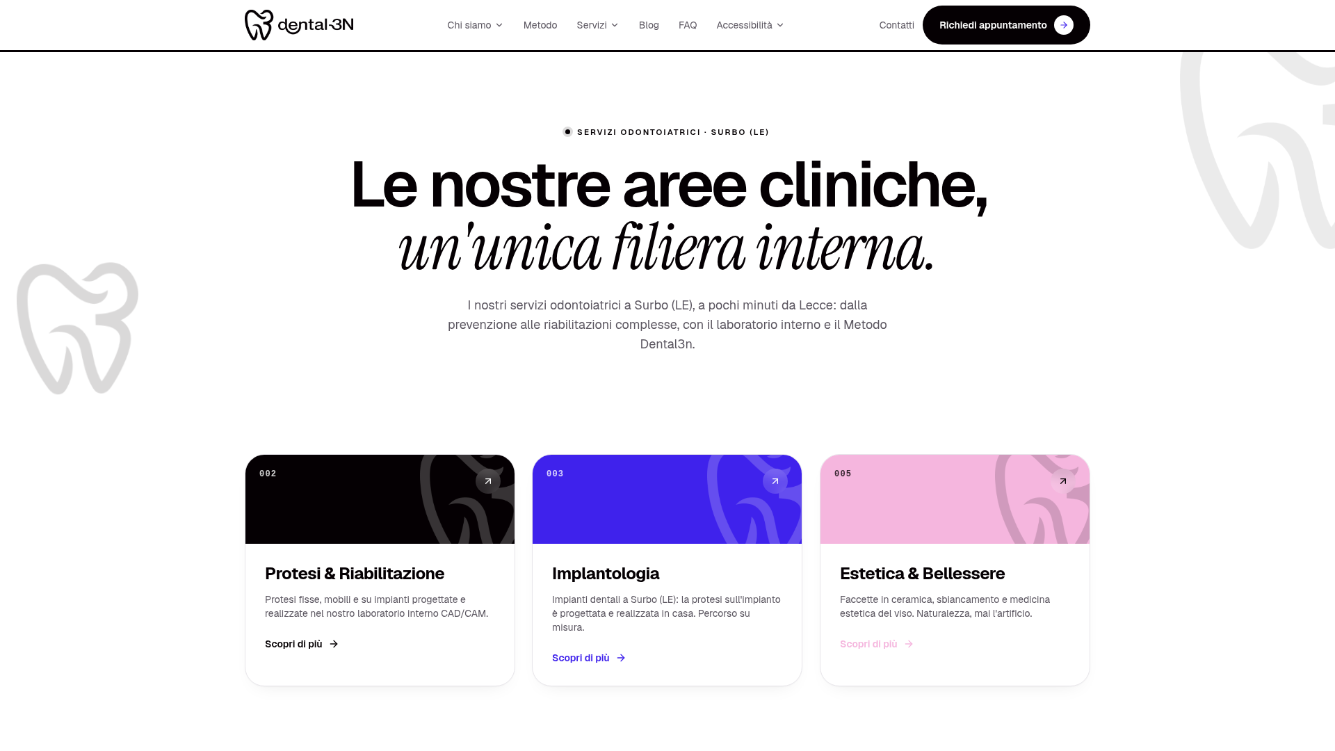 Pagina Servizi di dental3n.com